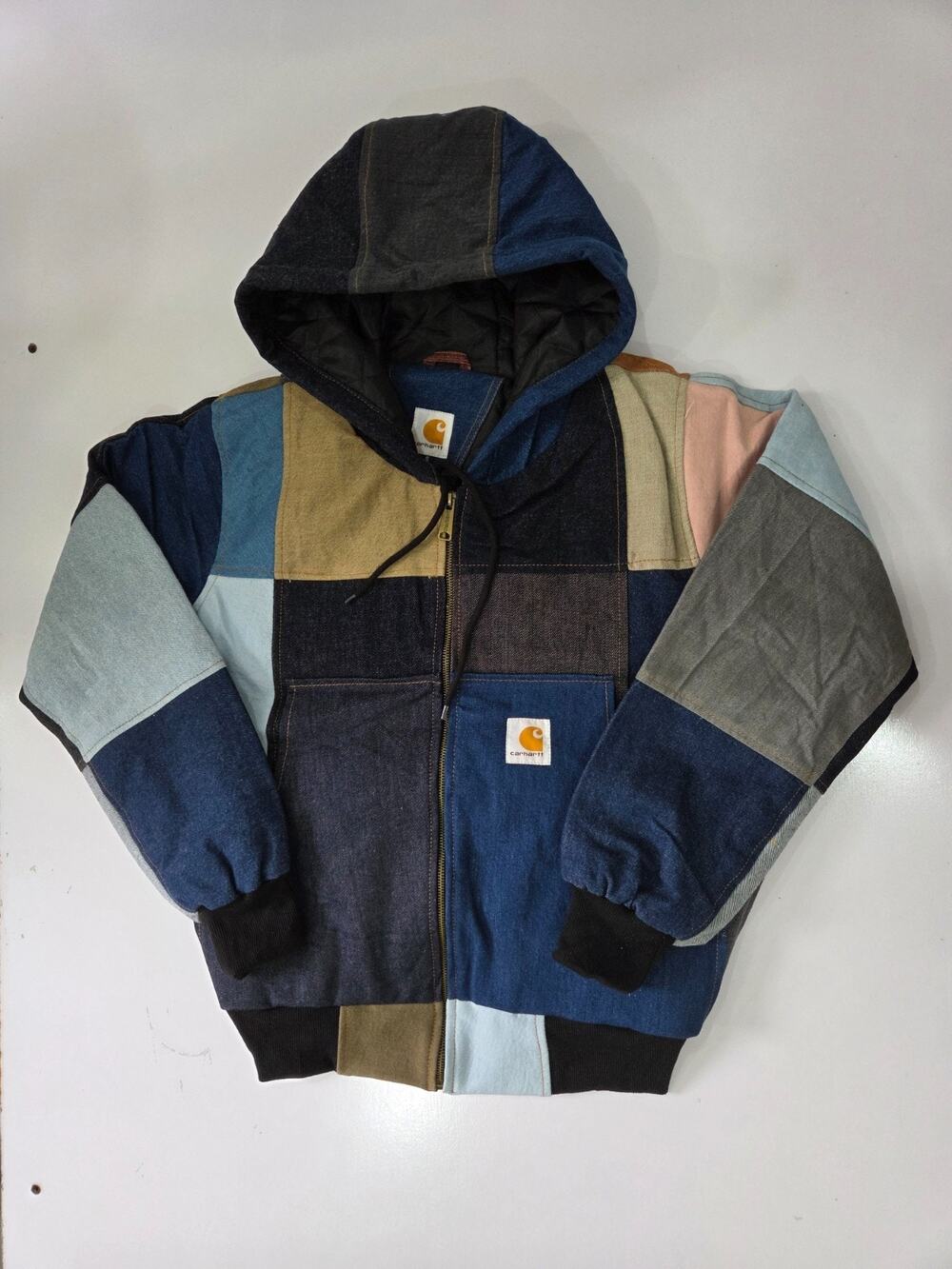 Vintage Reworked Carhartt Patchwork Hooded Jacket Multicolor S